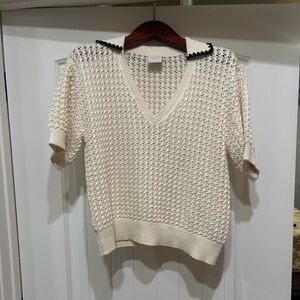 Varley Monte V Neck Knit Polo, Size Large, $12,  Original $100